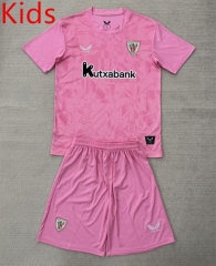 2025-26 Athletic Bilbao Goalkeeper Pink Kids/Youth Soccer Uniform-AY