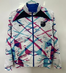 25-26 Barcelona White& Blue Thailand Soccer Trench Coat-0255