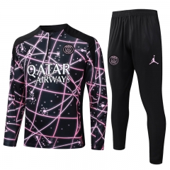 2025-26 Jordan Paris SG Black Star Inkjet Thailand Soccer Tracksuit -815