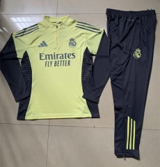 25-26 Real Madrid Light Yellow Thailand Soccer Tracksuit-411