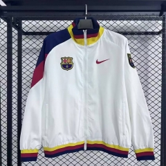 (S-3XL) 25-26 Barcelona White Soccer Trench Coat-GB