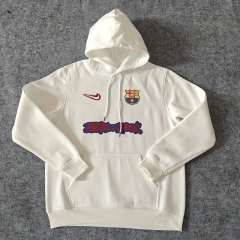 Barcelona White  Thailand Soccer Tracksuit With Hat-LH