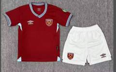 2025-26 West Ham United Home Red Kids/Youth Soccer Uniform