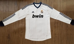 Retro Version 12-13 Real Madrid Home White LS Thailand Soccer Jersey AAA-6157