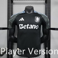 Player Version 2025-26 Aston Villa Black Thailand Soccer Jersey AAA-888