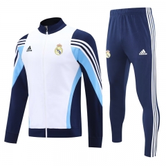 Reteo version  Real Madrid White&Blue Thailand Soccer Jacket Uniform-4627
