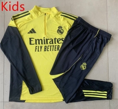 2025-26 Real Madrid  Yellow Kids/Youth Soccer Tracksuit-815