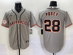 2025 MLB San Francisco Giants Grey #28 Jersey (Logo on the right arm)-0840