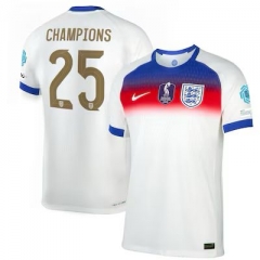 #25 champions  with patch 2025-26England Home White Thailand Soccer Jersey AAA-2336