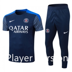 Player Version 2025-26 Paris SG Blue Short-sleeve Thailand Soccer Tracksuit -9926