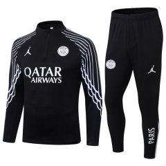 2025-26 Paris SG Black Thailand Soccer Tracksuit -411