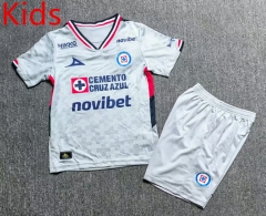 25-26 Cruz Azul Away White Kid/Youth Soccer Uniform(White Shorts)-4442