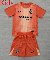 25-26 Inter Milan Goalkeeper Orange Kids/Youth Soccer Uniform-AY