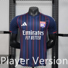 Player version 25-26 Olympique Lyonnais Away Blue Thailand Soccer Jersey AAA-888