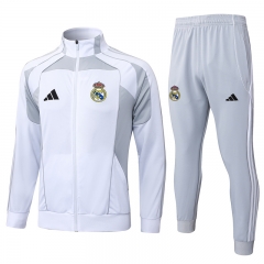 2025-2026 Real Madrid White&Grey Thailand Soccer Jacket Uniform-815