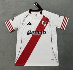 (S-4XL) 25-26 River Plate Home White&Red Thailand Soccer Jersey AAA-4506