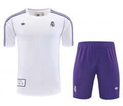2025-2026 Real Madrid White&Purple Training Soccer Uniform-418