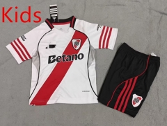 2025-26 River Plate Home White Kids/Youth Soccer Unifrom-6748