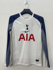 25-26 Tottenham Hotspur Home White LS Thailand Soccer Uniform-8430