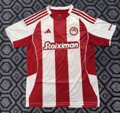25-26 Olympiacos F.C. Home Red&White Thailand Soccer Jersey AAA-2483