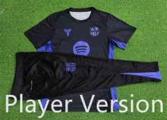 Player Version 25-26 Barcelona Black Short-sleeved Thailand Soccer Tracksuit-9926