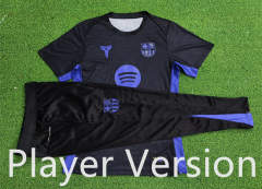 Player Version 25-26 Barcelona Black Short-sleeved Thailand Soccer Tracksuit-9926