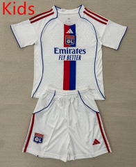 2025-26 Olympique Lyonnais Home  White Kids/Youth Soccer Unifrom-AY