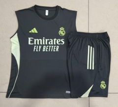 25-26 Real Madrid Gray&Green Thailand Soccer Vest Tracksuit-815