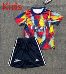2025-26 Arsenal  Yellow Blue Kids/Youth Soccer Uniform-4247