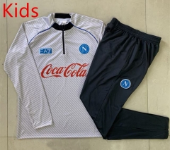 25-26 Napoli Light Gray Inkjet Kids/Youth Soccer Tracksuit-815