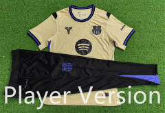 Player Version 25-26 Barcelona Beige Short-sleeved Thailand Soccer Tracksuit-9926