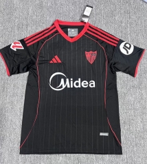 (S-4XL) 25-26 Sevilla 2nd Away Black Thailand Soccer Jersey AAA-7035