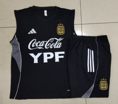 2025-26 Argentina Black Vest-Sleeved Thailand Soccer Tracksuit -815