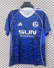 (S-4XL)(with chest advertising) 25-26 FC Schalke 04 Home Blue Thailand Soccer Jersey AAA-2044