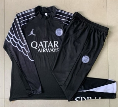 25-26 Jordan Paris Black Inkjet Thailand Soccer Tracksuit -815