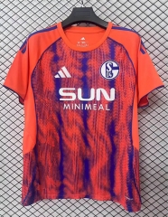 (S-4XL) 25-26 FC Schalke 04 2nd Away Orange&Blue Thailand Soccer Jersey AAA-2044