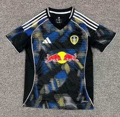 (S-4XL）25-26 Leeds United 2nd Away Blue&Black Thailand Soccer Jersey AAA-512