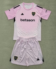 2025-2026 Boca Juniors Goalkeeper White&Pink Soccer Uniform-AY