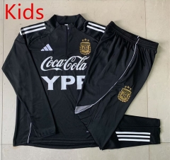 2025-2026 Argentina Black Kids/Youth Soccer Tracksuit-815