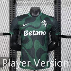 Player Version 25-26 Sporting Lisbon Clube de Portugal 2nd Away Black&Green Thailand Soccer Jersey AAA-888