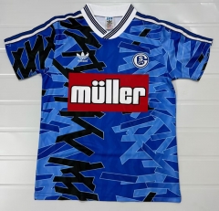 Retro Version 93-94 FC Schalke 04 Home Blue Thailand Soccer Jersey AAA-503