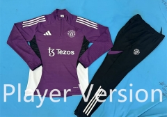 Player version 2025-2026 Manchester United Purple Thailand Soccer Tracksuit-7411