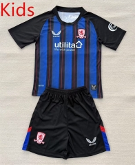 25-26 Middlesbrough Away Blue&Black Kids/Youth Soccer Uniform-AY