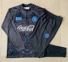 25-26 Napoli Dark Gray Inkjet Thailand Soccer Tracksuit -815