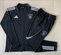25-26 Germany Black Thailand Soccer Jacket Uniform-815