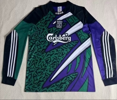 Retro Version 95-96 Liverpool Goalkeeper Green&Purple LS Thailand Soccer Jersey AAA-2044