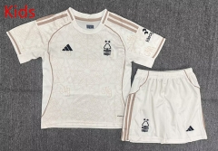 25-26 Nottingham Forest Away White Kid/Youth Soccer Uniform(with white shorts)-2353