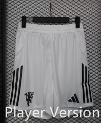 Player Version 2025-2026 Manchester United White Thailand Soccer Shorts-888