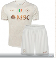25-26  Napoli Away Apricot Kids/Youth Soccer Uniform-7209