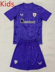 2025-26 Athletic Bilbao Goalkeeper Purple Kids/Youth Soccer Uniform-AY